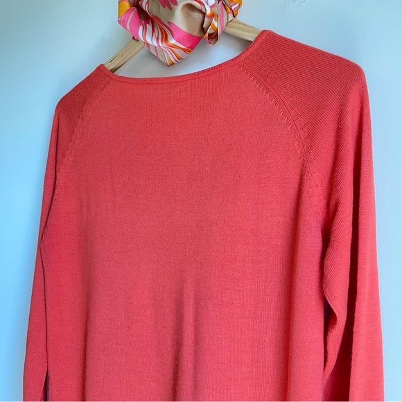 Solar Womens Red Orange Lightweight Knit Blend Sweater Top, Size S - Picture 12 of 15